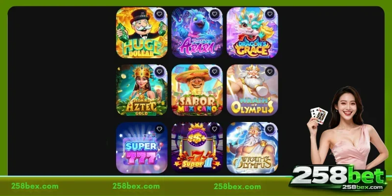 Top slots offered by 258BET